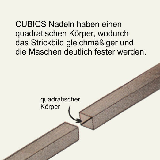 Stricknadelspitzen "CUBICS"
