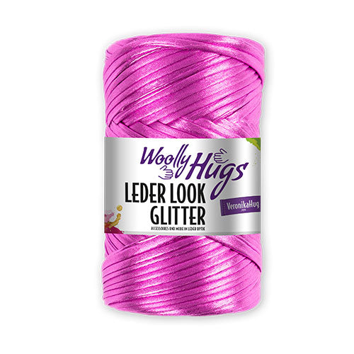 Woolly Hugs Leder Look pink metallic