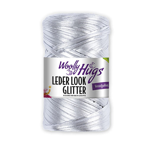 Woolly Hugs Leder Look silber metallic