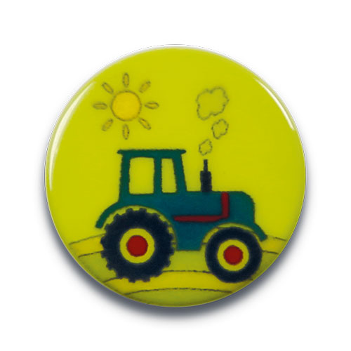 Knopf Traktor grün