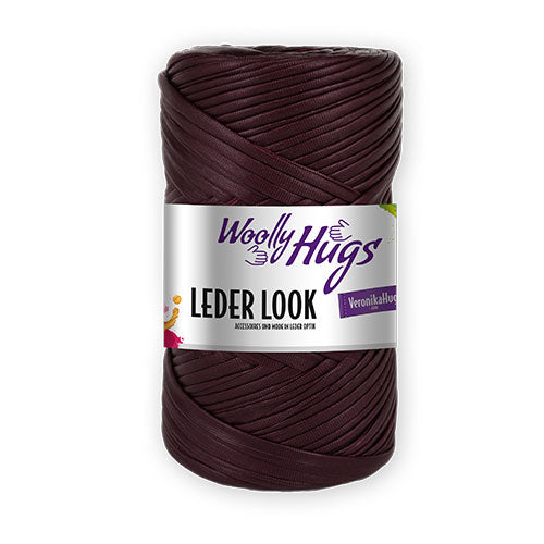 Woolly Hugs Leder Look burgund