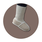Baby Lammfellschuhe mit Strickbündchen - sand