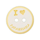 Knopf I love Papa & Mama gelb