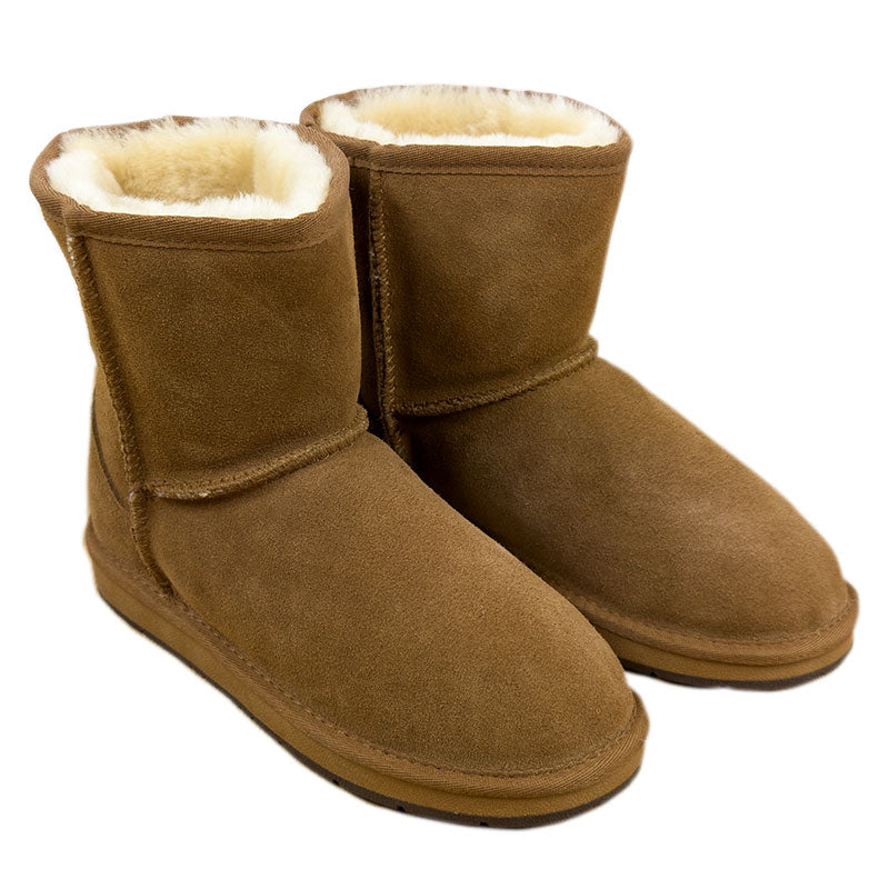 Lammfell-Boots Damen - camel